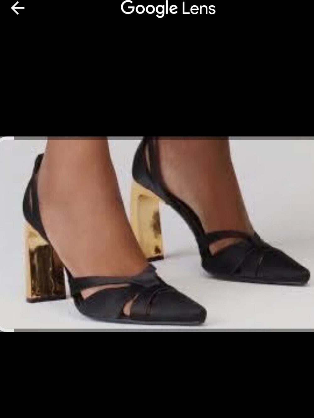 Zara Satin Pointed Toe Sculpture Metallic Heel Pumps